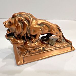 Lions Club International VINTAGE Lion Figurine Paperweight, Bronze/Brass Color